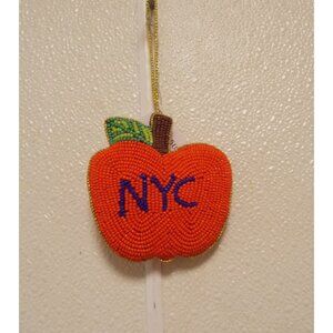 Beaded Christmas Ornament of The Big Apple 3.75"x3.5" by Sudha Pennathur